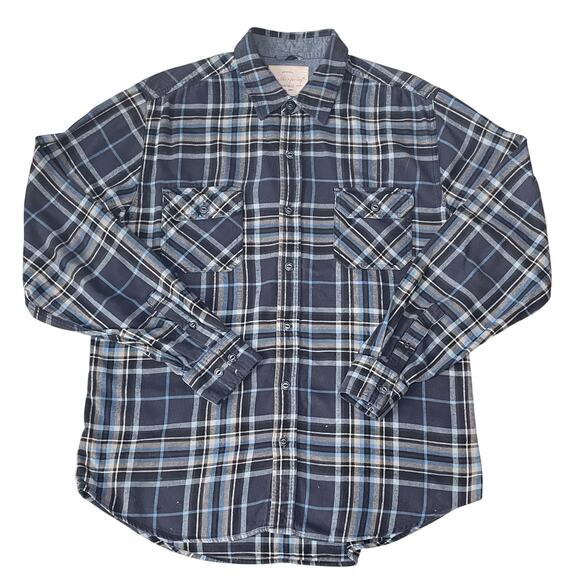 VTG Weatherproof Plaid Flannel Shirt Men’s Sz L Grunge Utility Vibes Rave - Picture 1 of 10